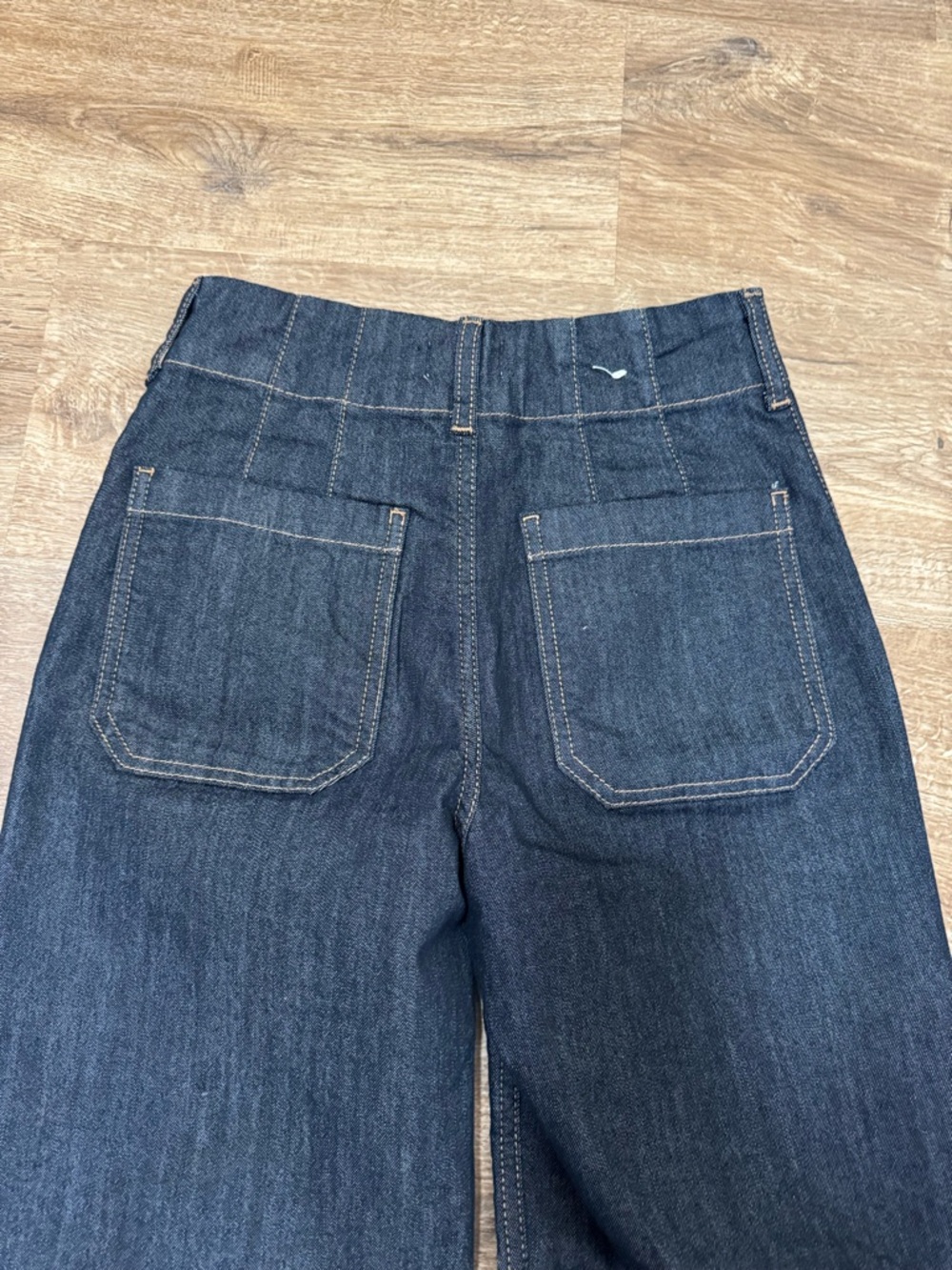 Anthropologie Maeve The Colette Crop Wide-Leg Jeans Dark Wash Sz 24 Spring - Picture 7 of 7
